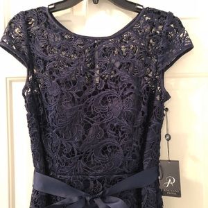 Adrianna Papell navy blue lace dress, size 8.
